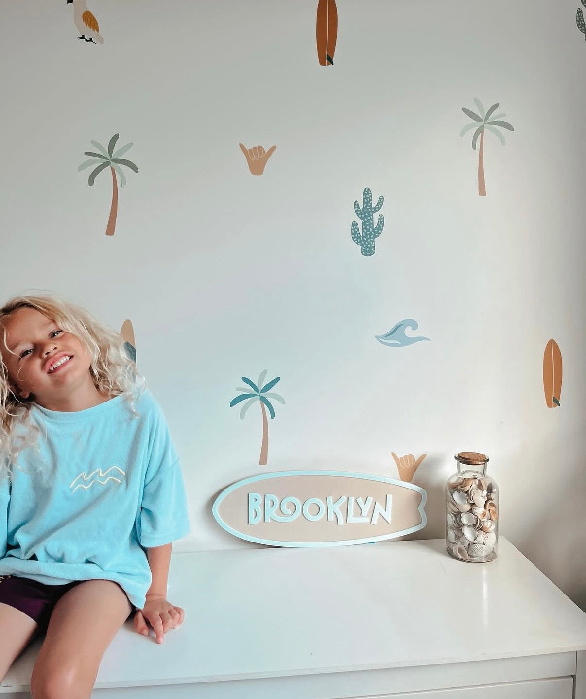 Surf Board kids name sign