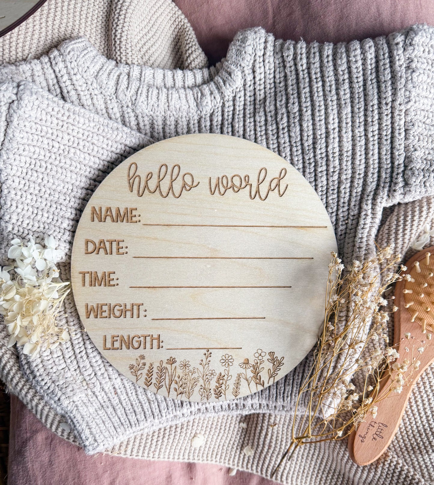 Wildflower Birth Detail Plaque