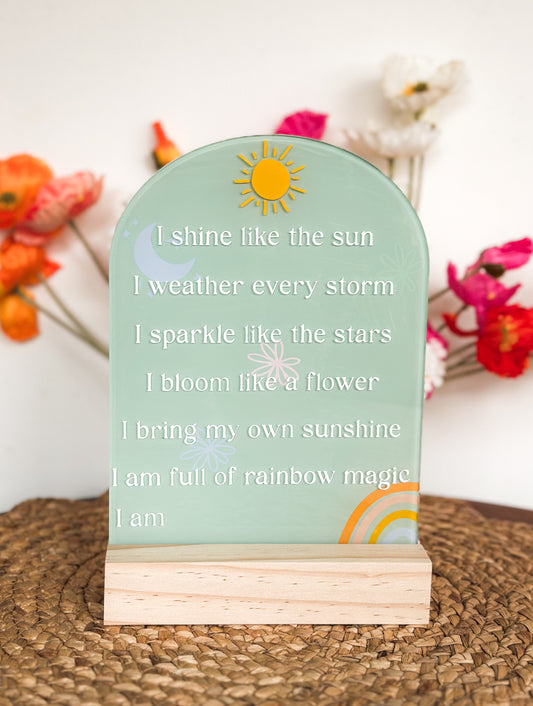 Shine & Bloom Affirmation Plaque
