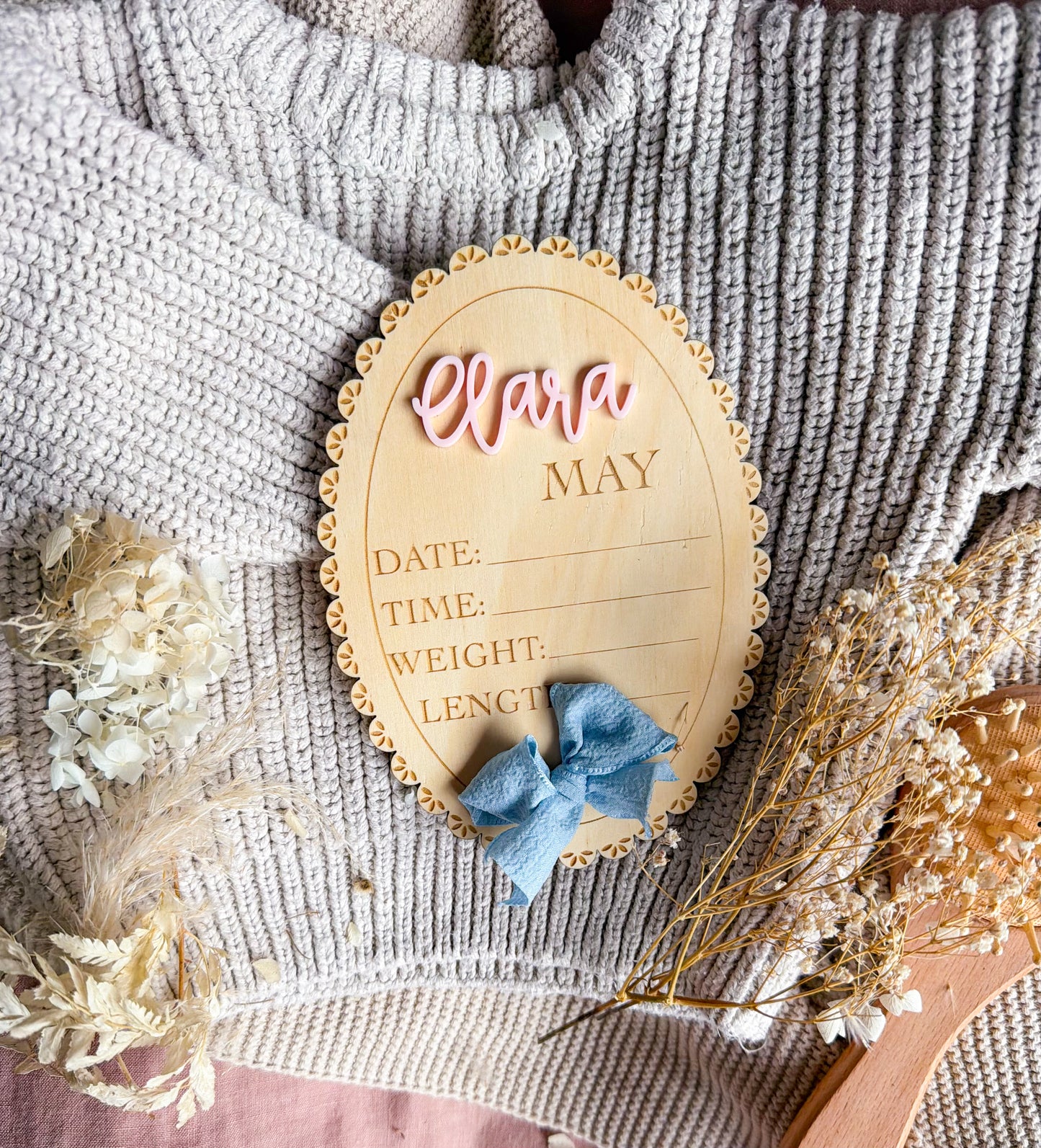 Whimsy Birth Announcement Plaque