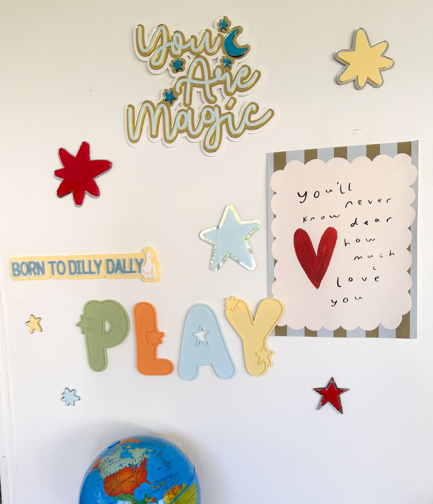 Kids "Play" Starburst Letter Sign