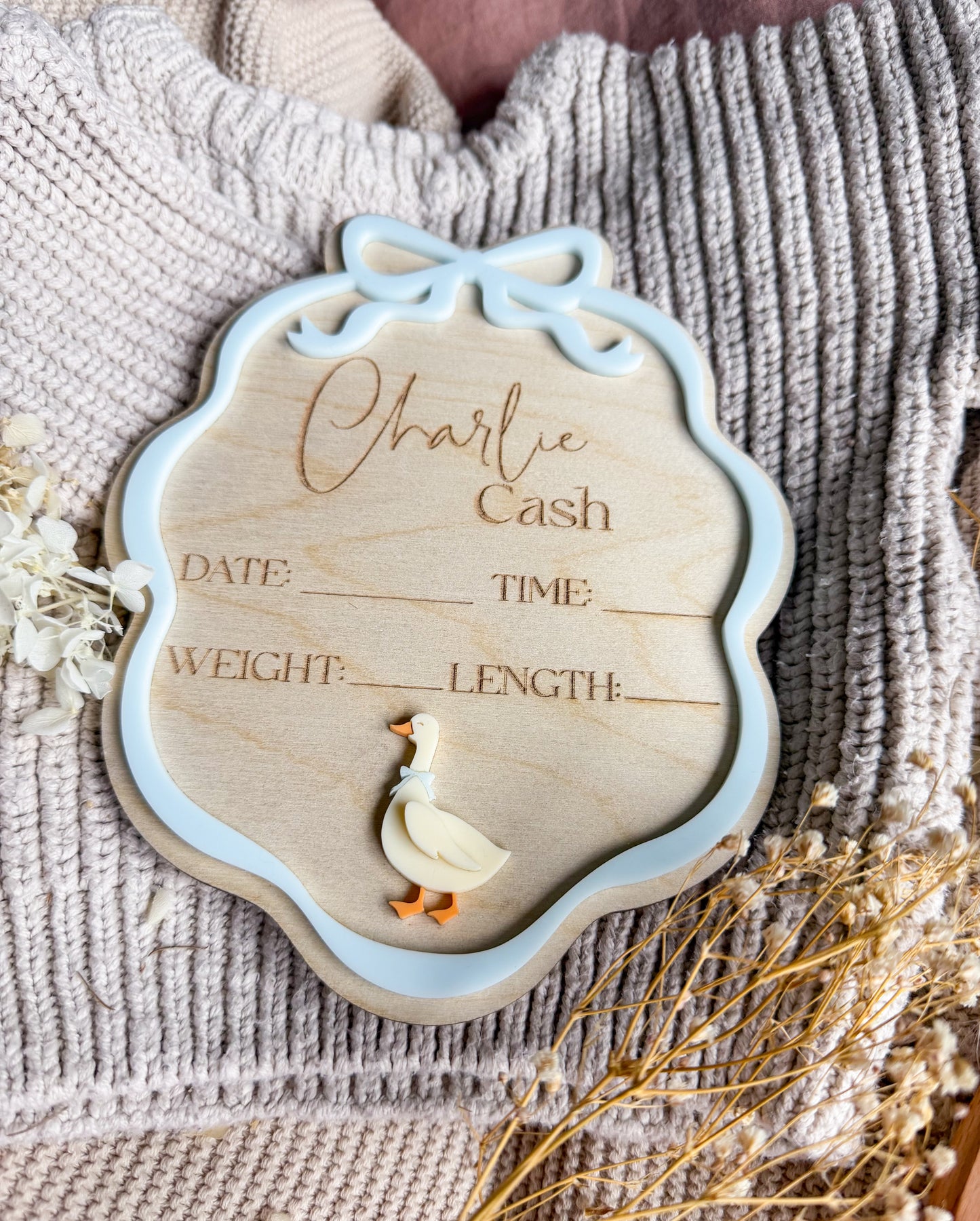 Little Goose Birth Announcement Plaque
