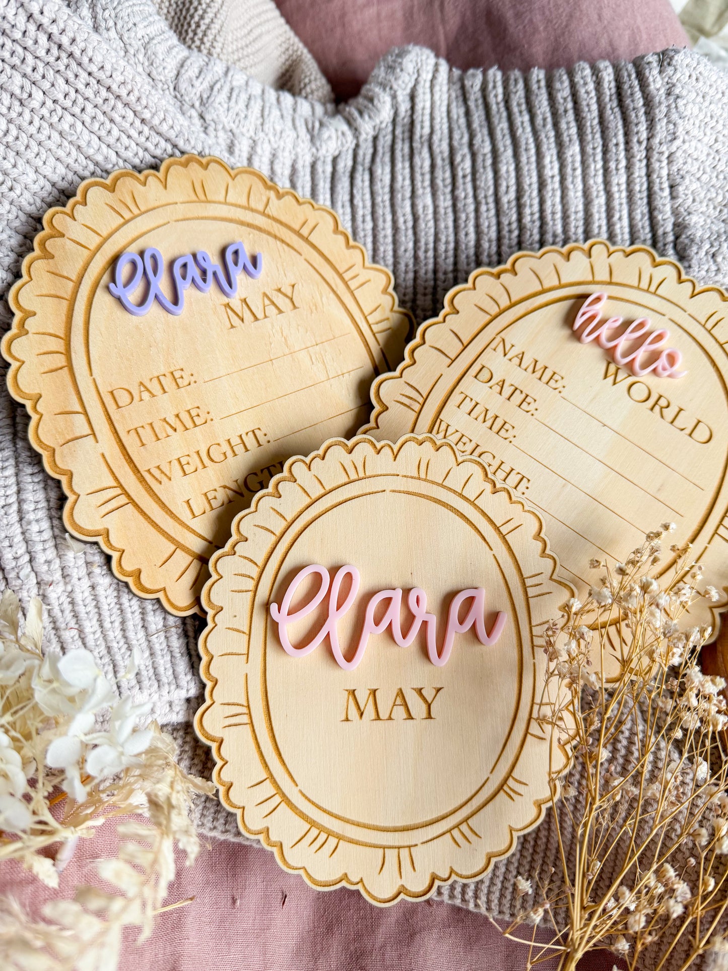 Heirloom Birth Announcement Plaques