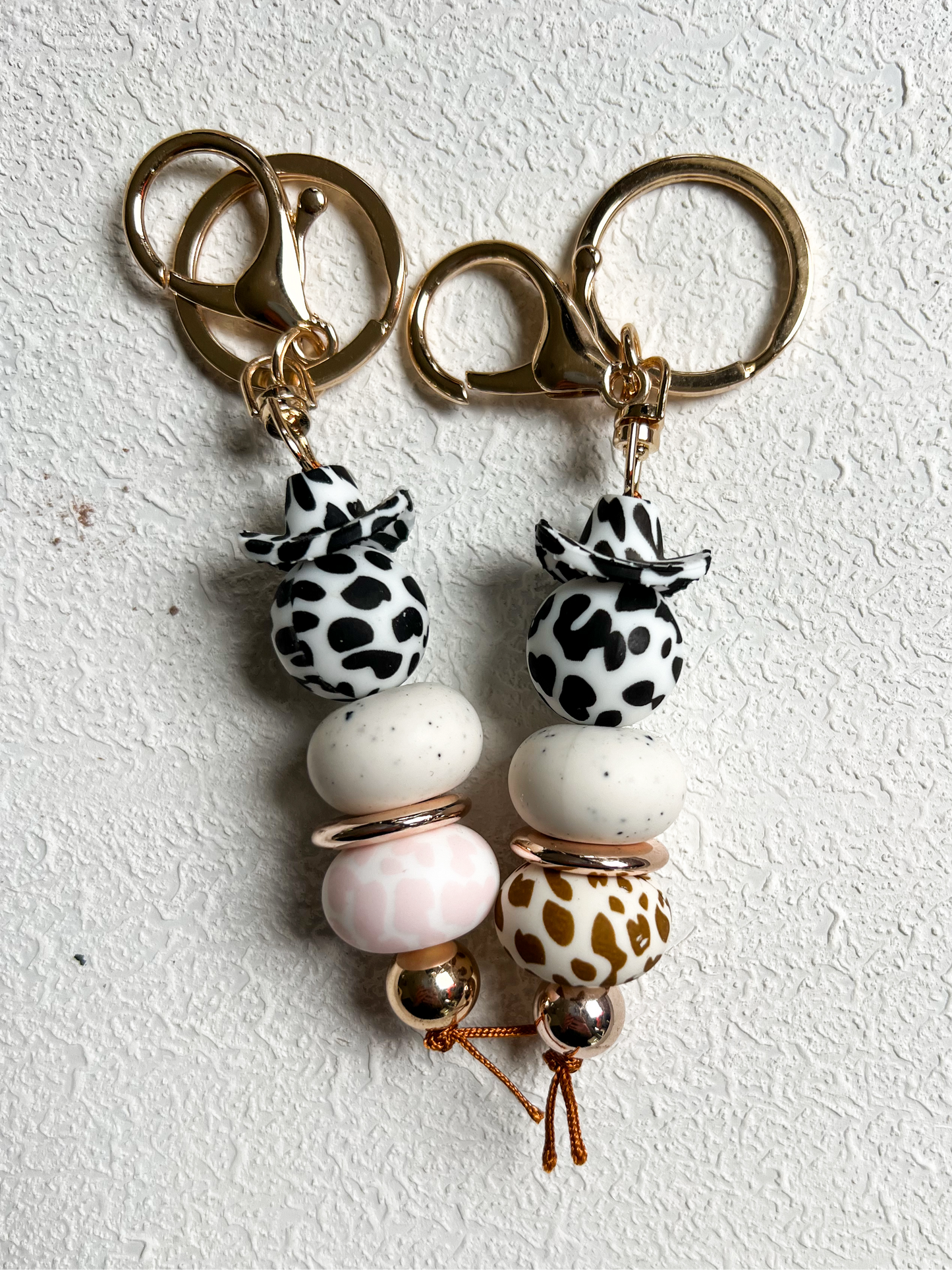 Black & White Cowprint Country Keychain