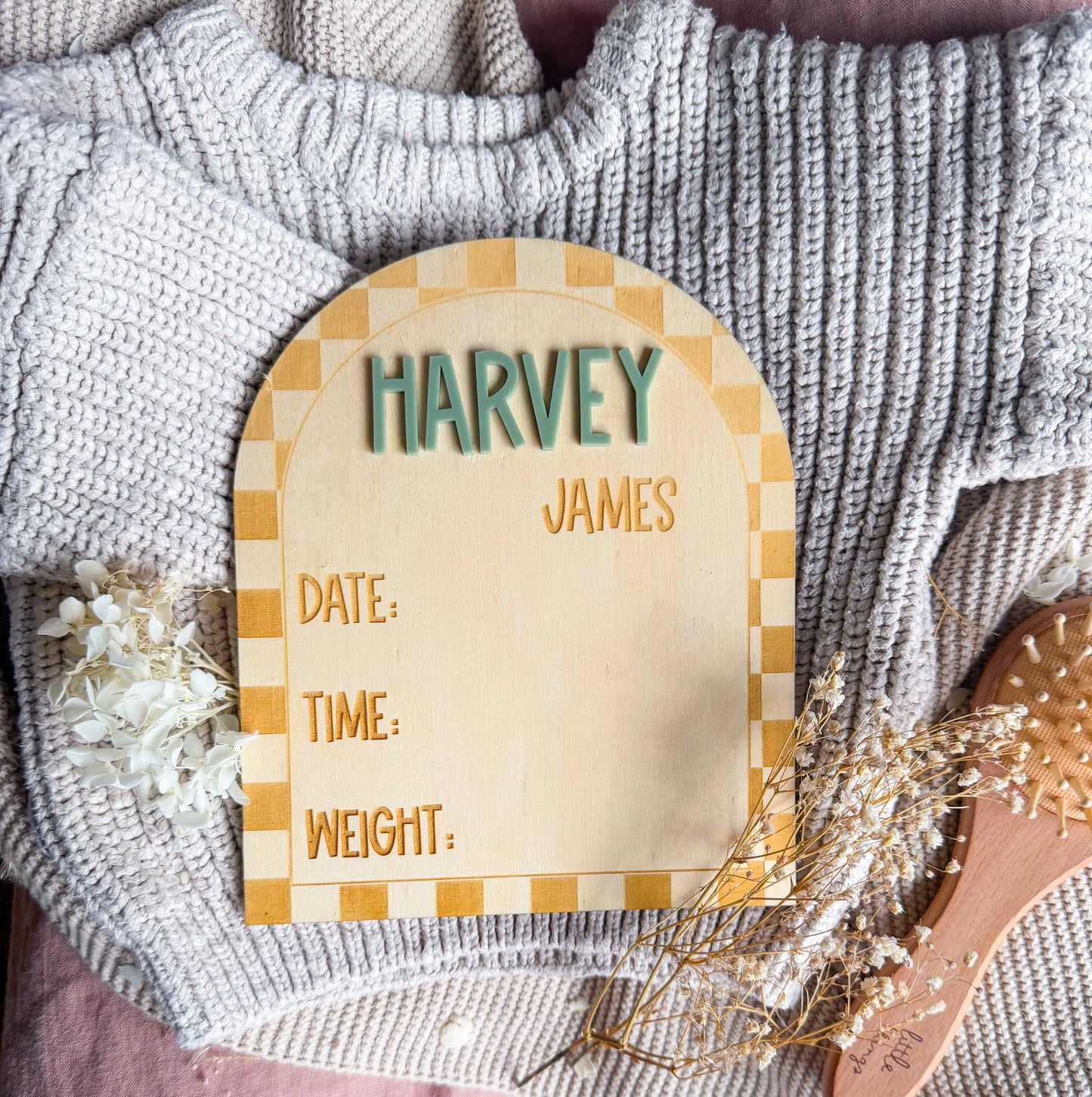 Checker Birth Detail Plaque