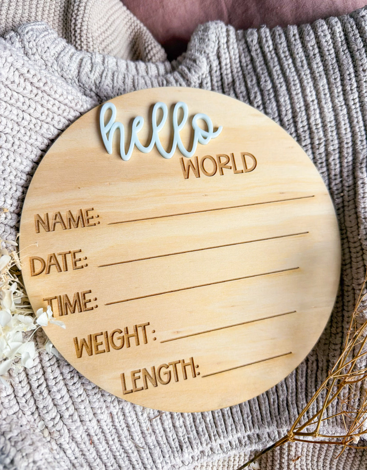 Classic Birth Detail Plaque