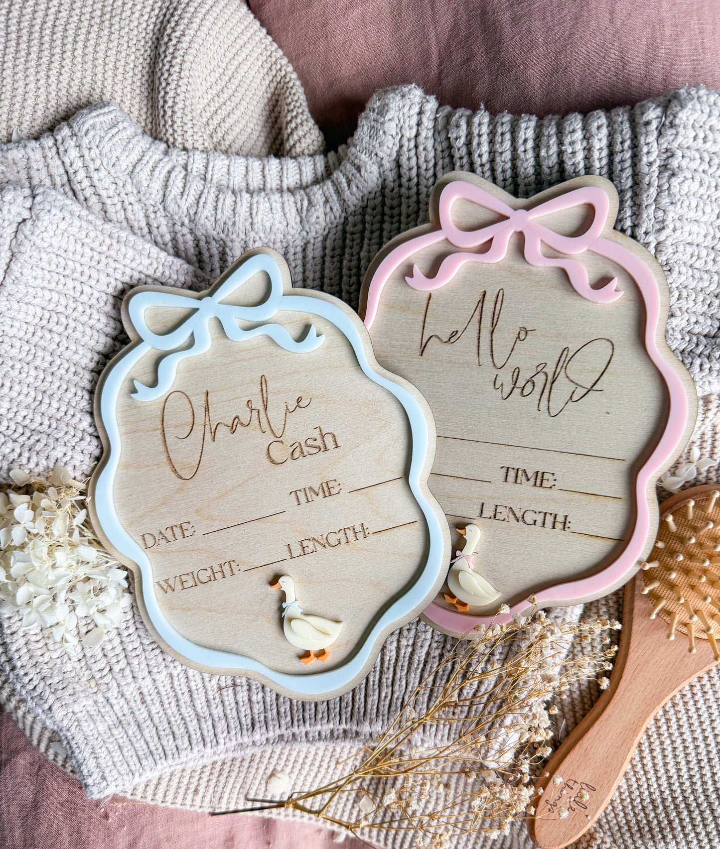 Little Goose Birth Announcement Plaque