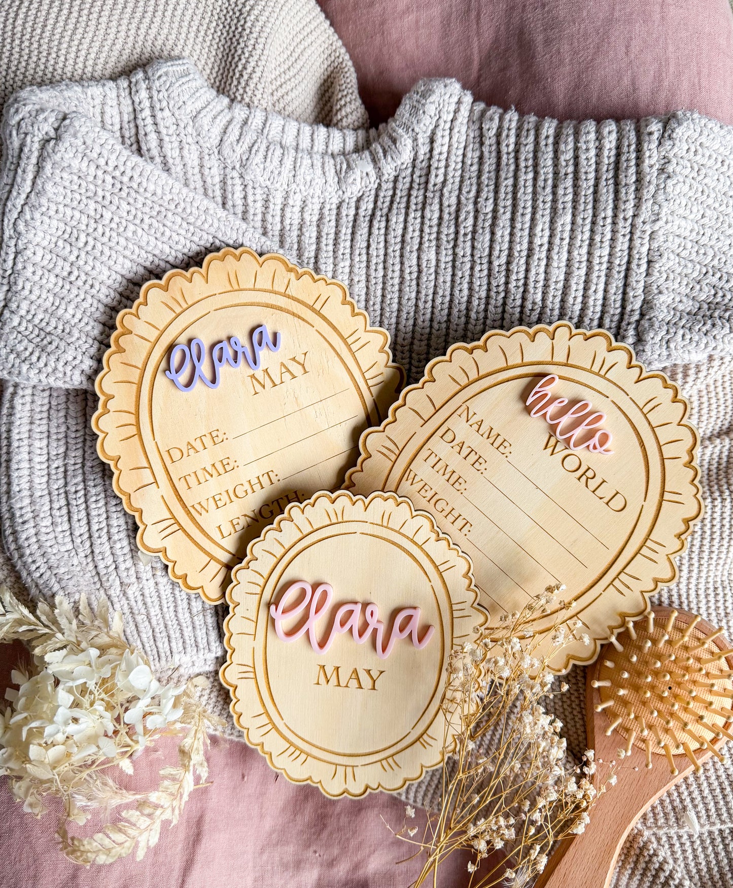 Heirloom Birth Announcement Plaques