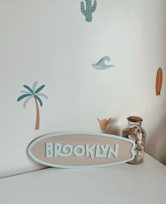 Surf Board kids name sign