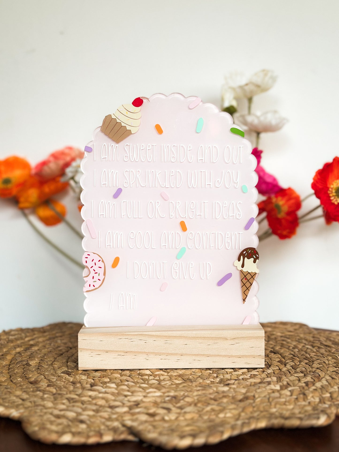 Sprinkled With Positivity Affirmation Plaque