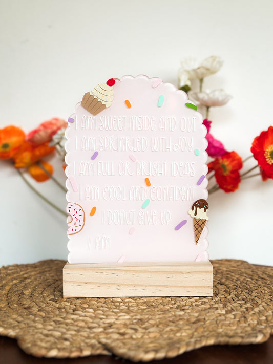 Sprinkled With Positivity Affirmation Plaque