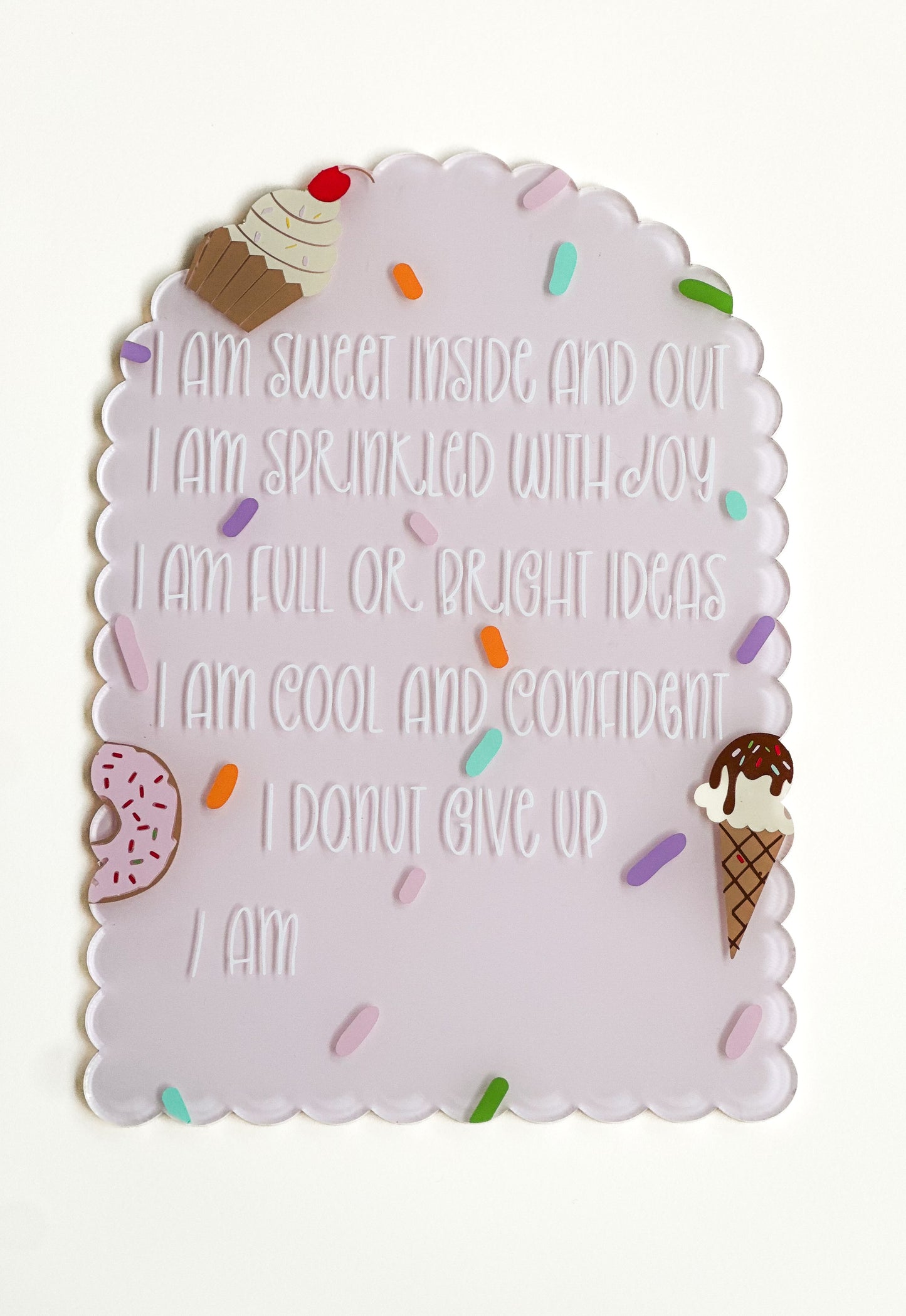 Sprinkled With Positivity Affirmation Plaque