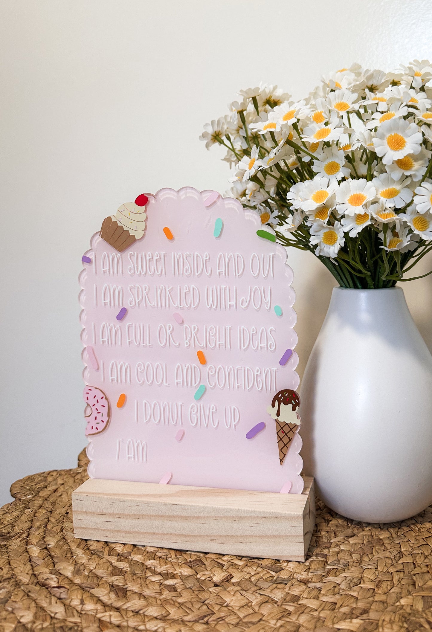 Sprinkled With Positivity Affirmation Plaque