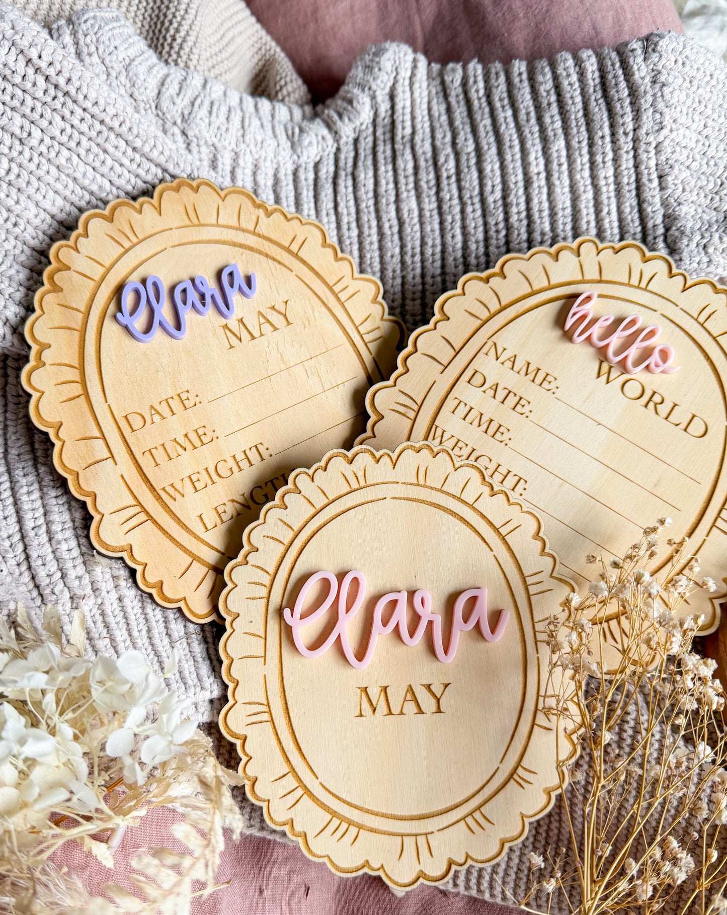 Heirloom Birth Announcement Plaques