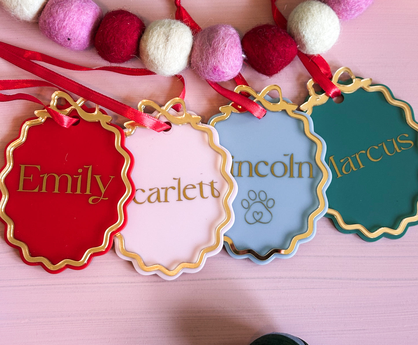 Personalised Whimsy bow ornament