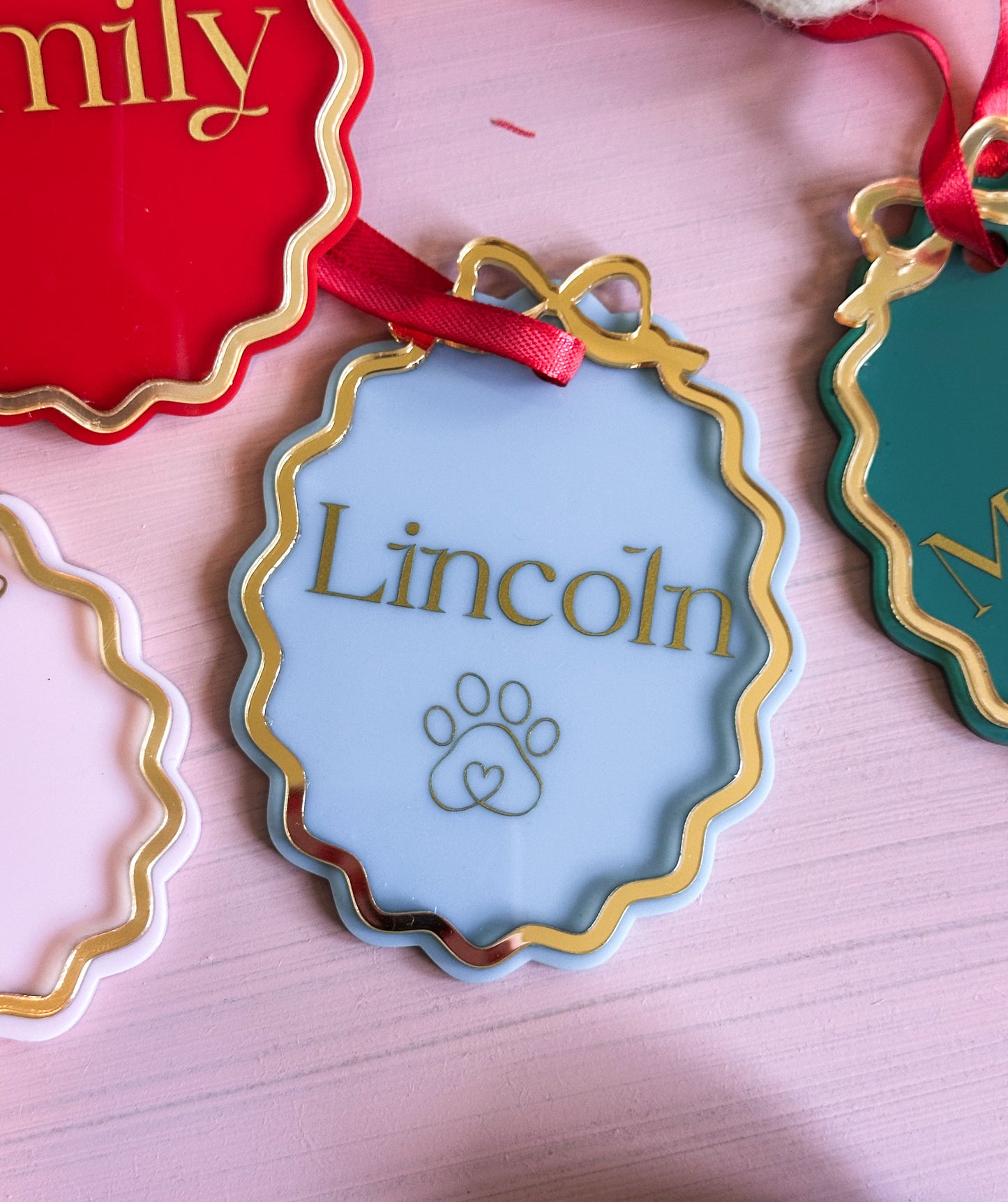 Personalised Whimsy bow ornament