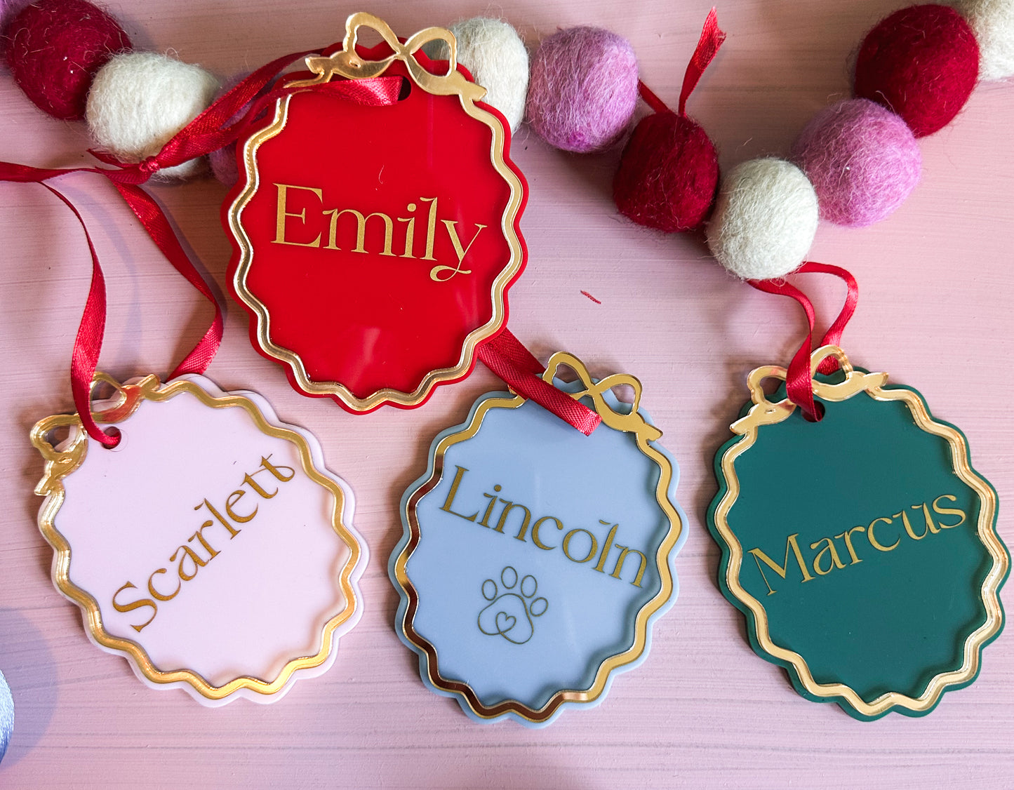 Personalised Whimsy bow ornament