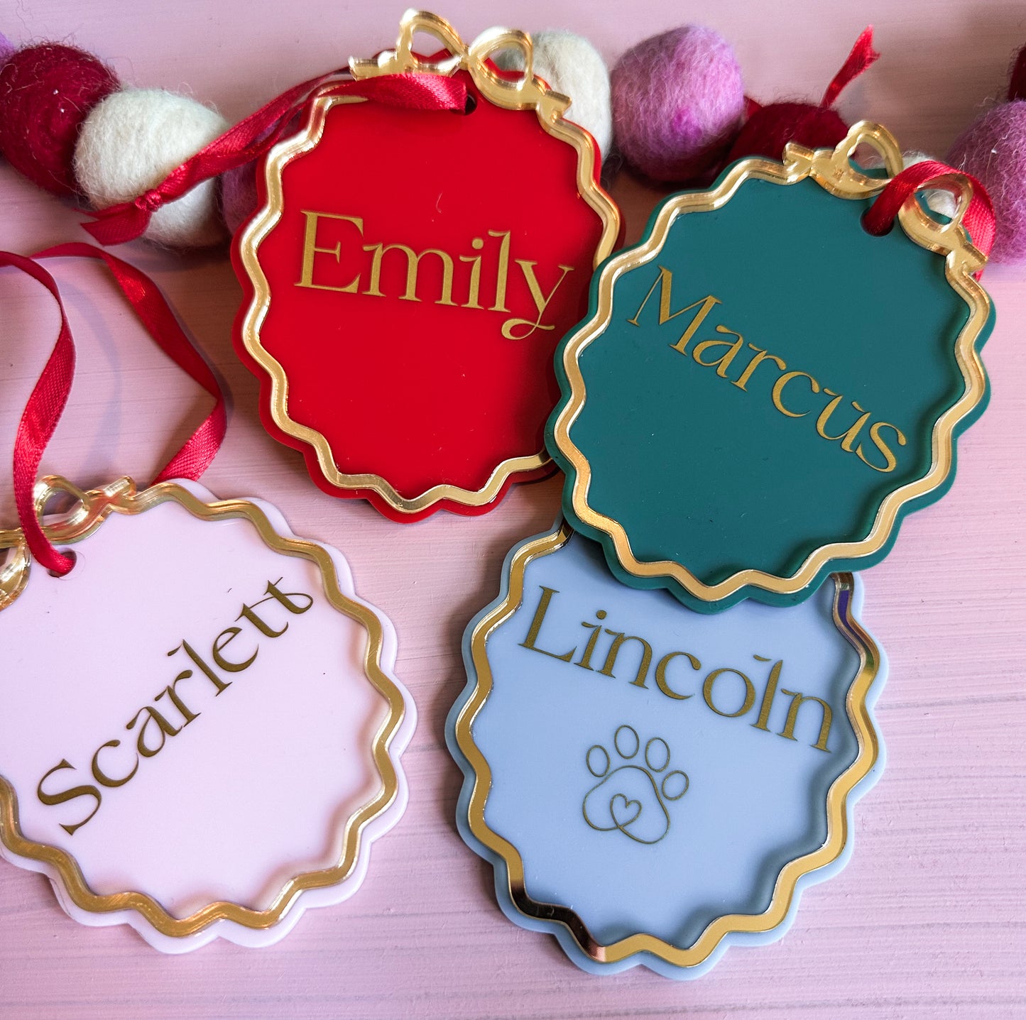 Personalised Whimsy bow ornament