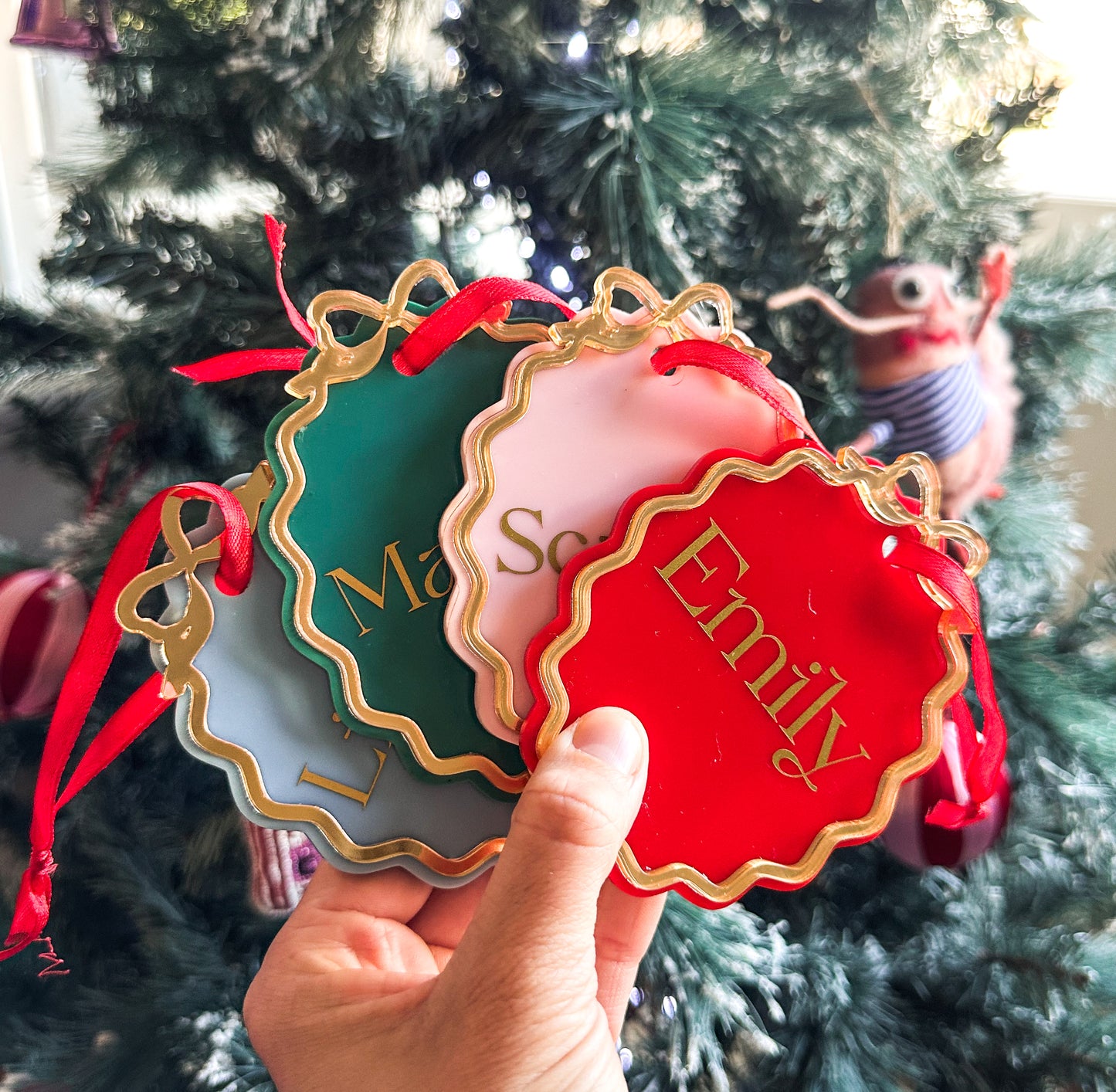 Personalised Whimsy bow ornament
