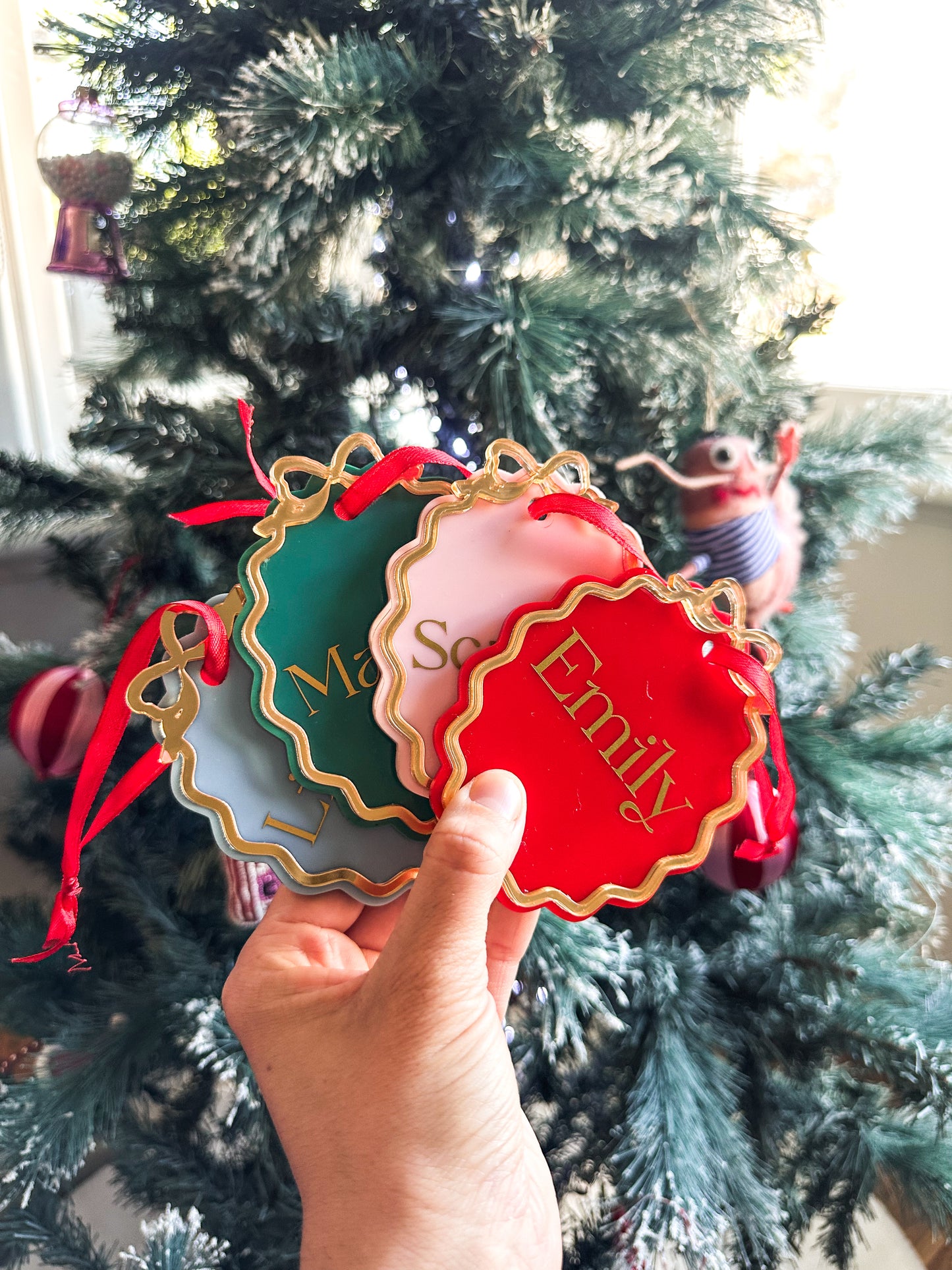 Personalised Whimsy bow ornament