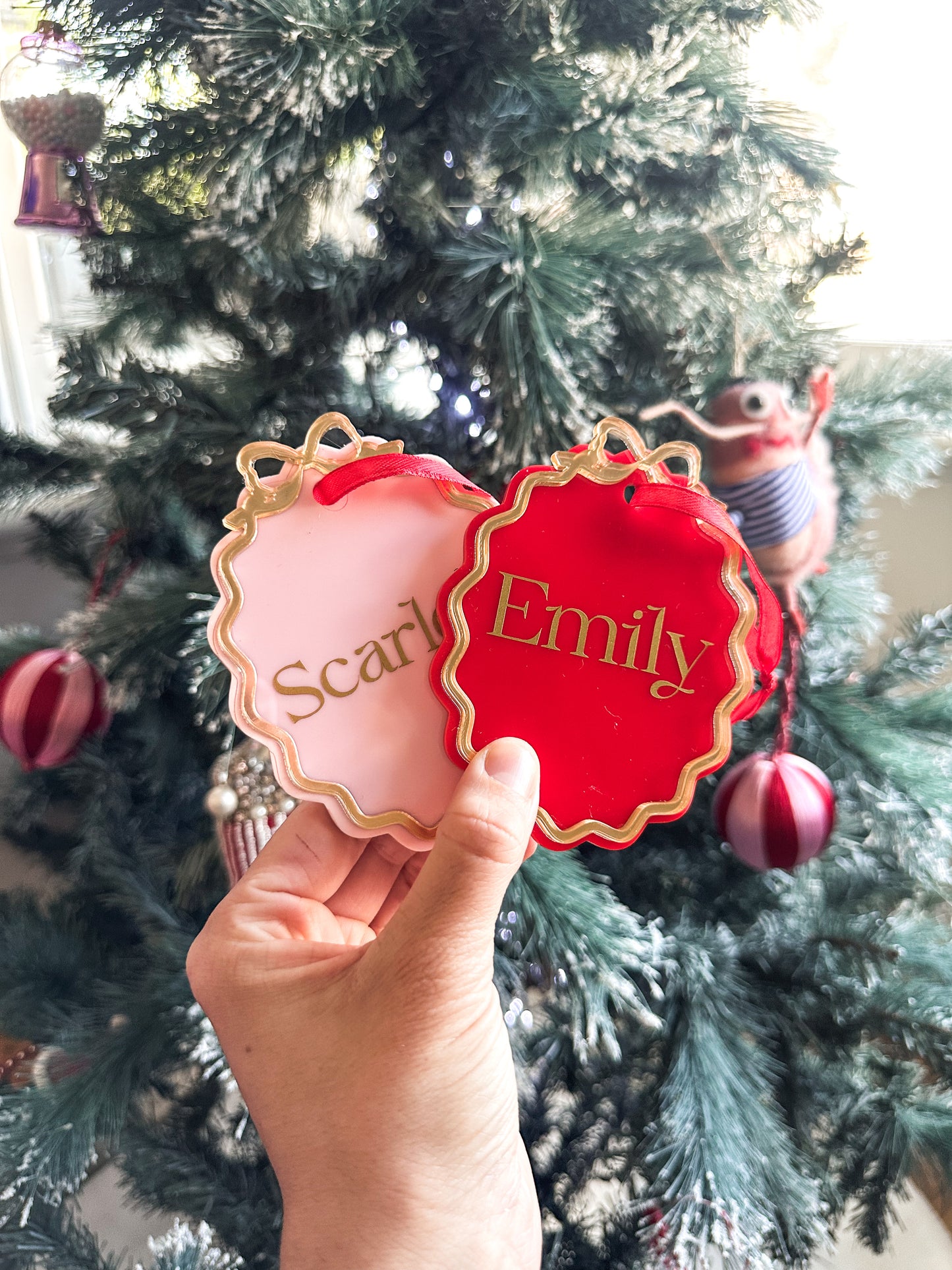 Personalised Whimsy bow ornament
