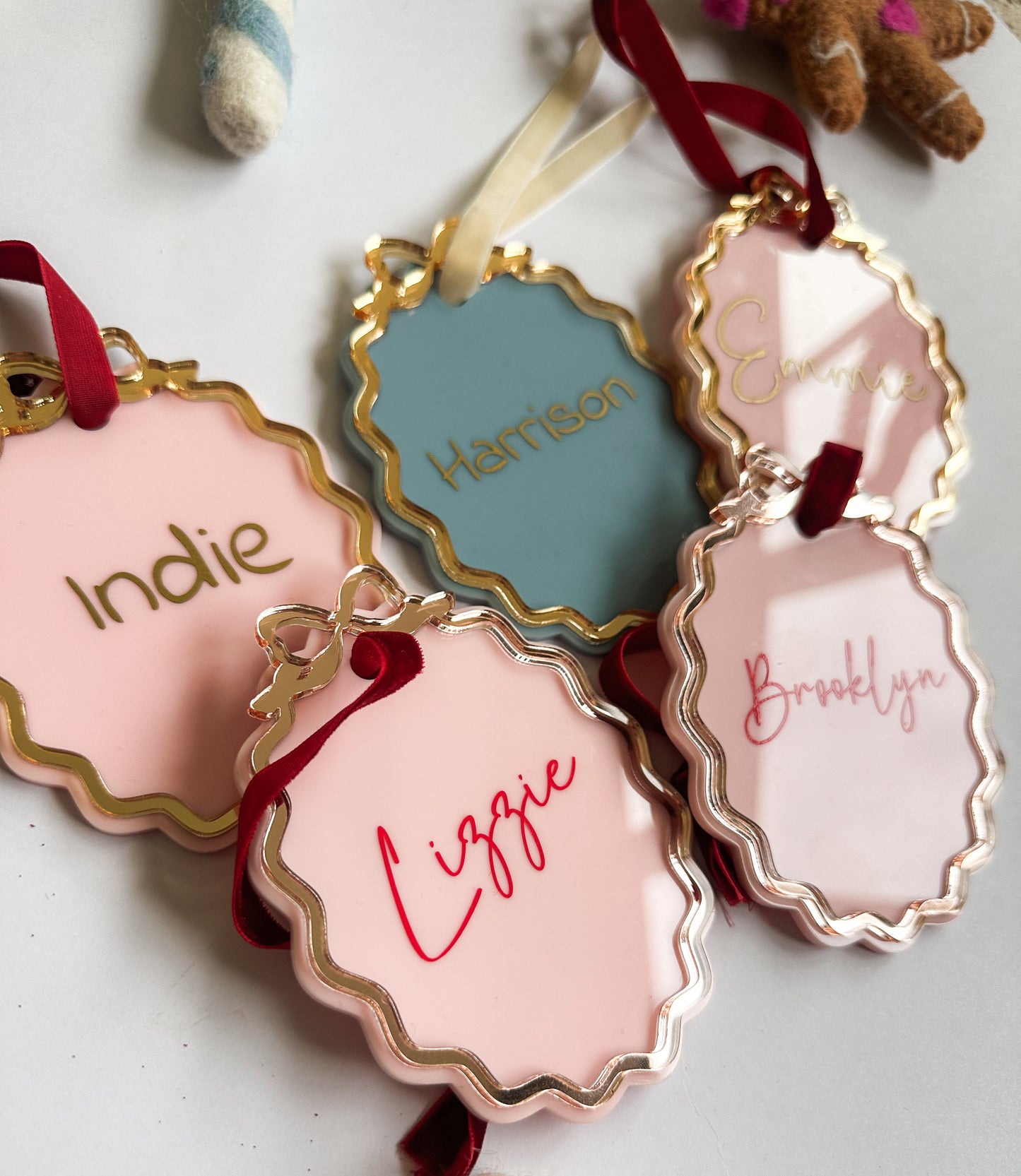 Personalised Whimsy bow ornament
