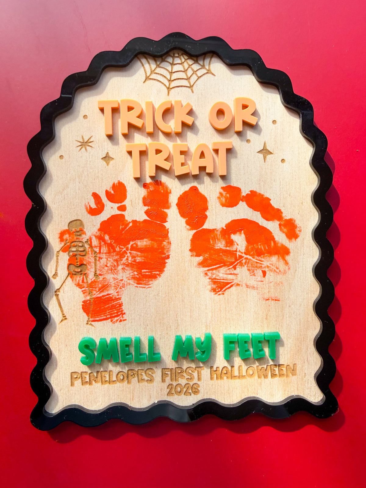 Personalised First Halloween Footprint Keepsake