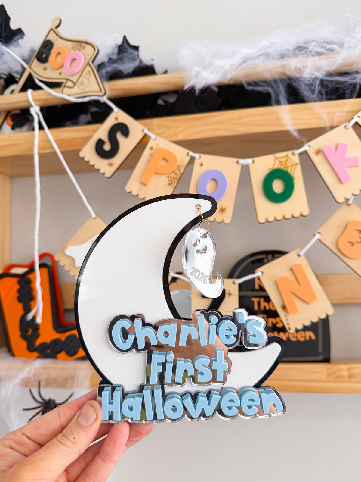Personalised First Halloween Moon Sign