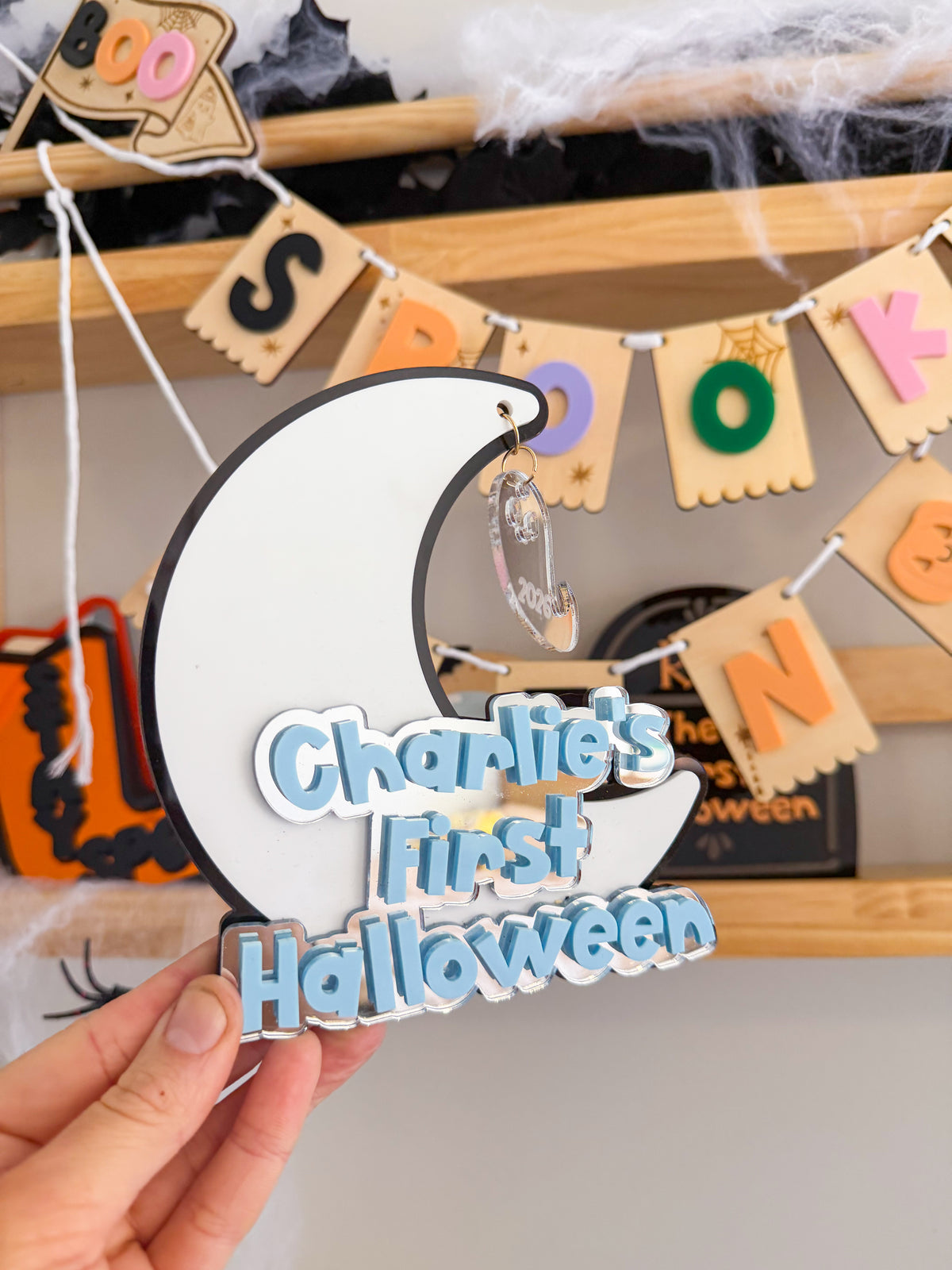 Personalised First Halloween Moon Sign