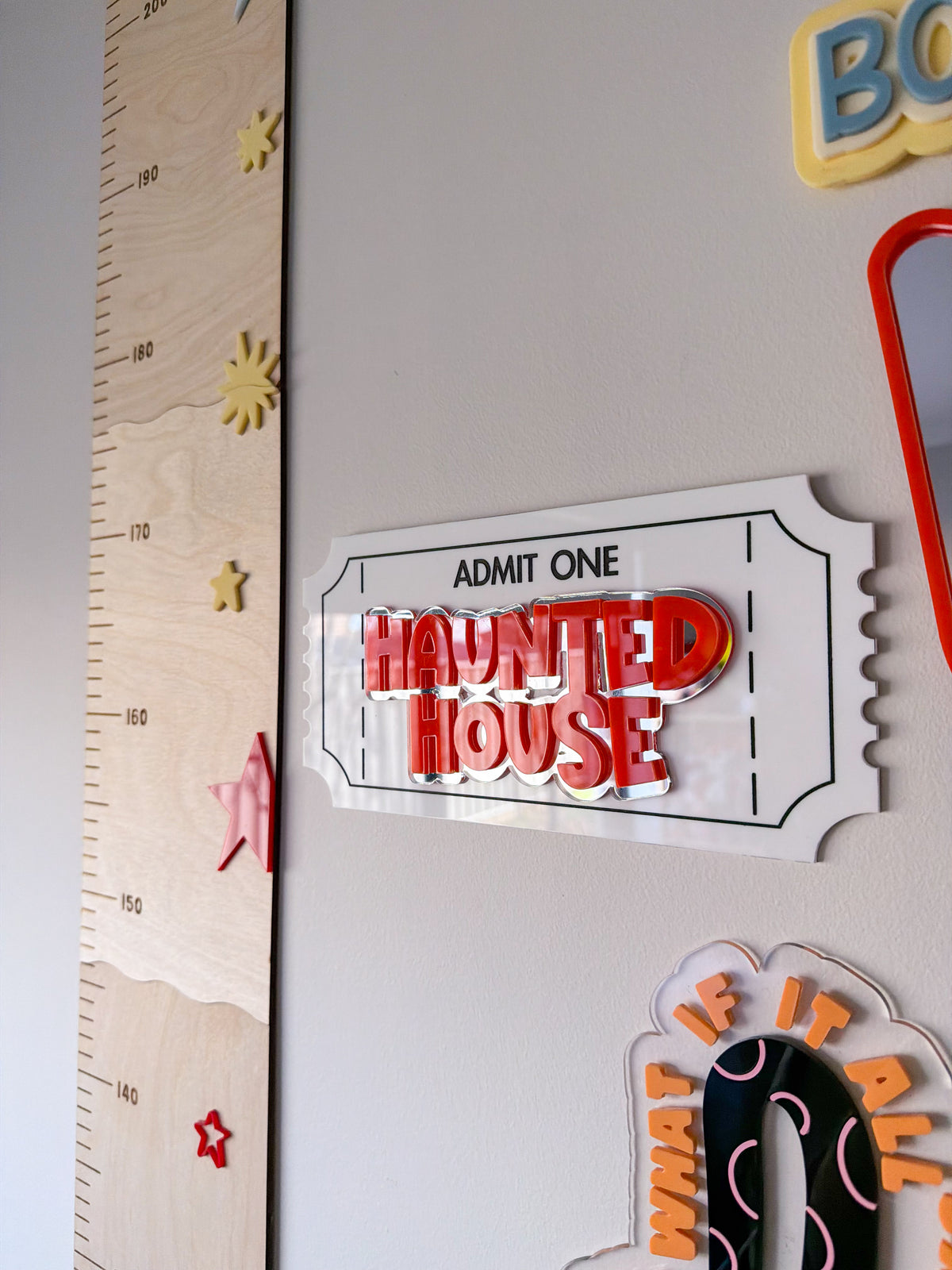 Haunted House Acrylic Ticket Sign