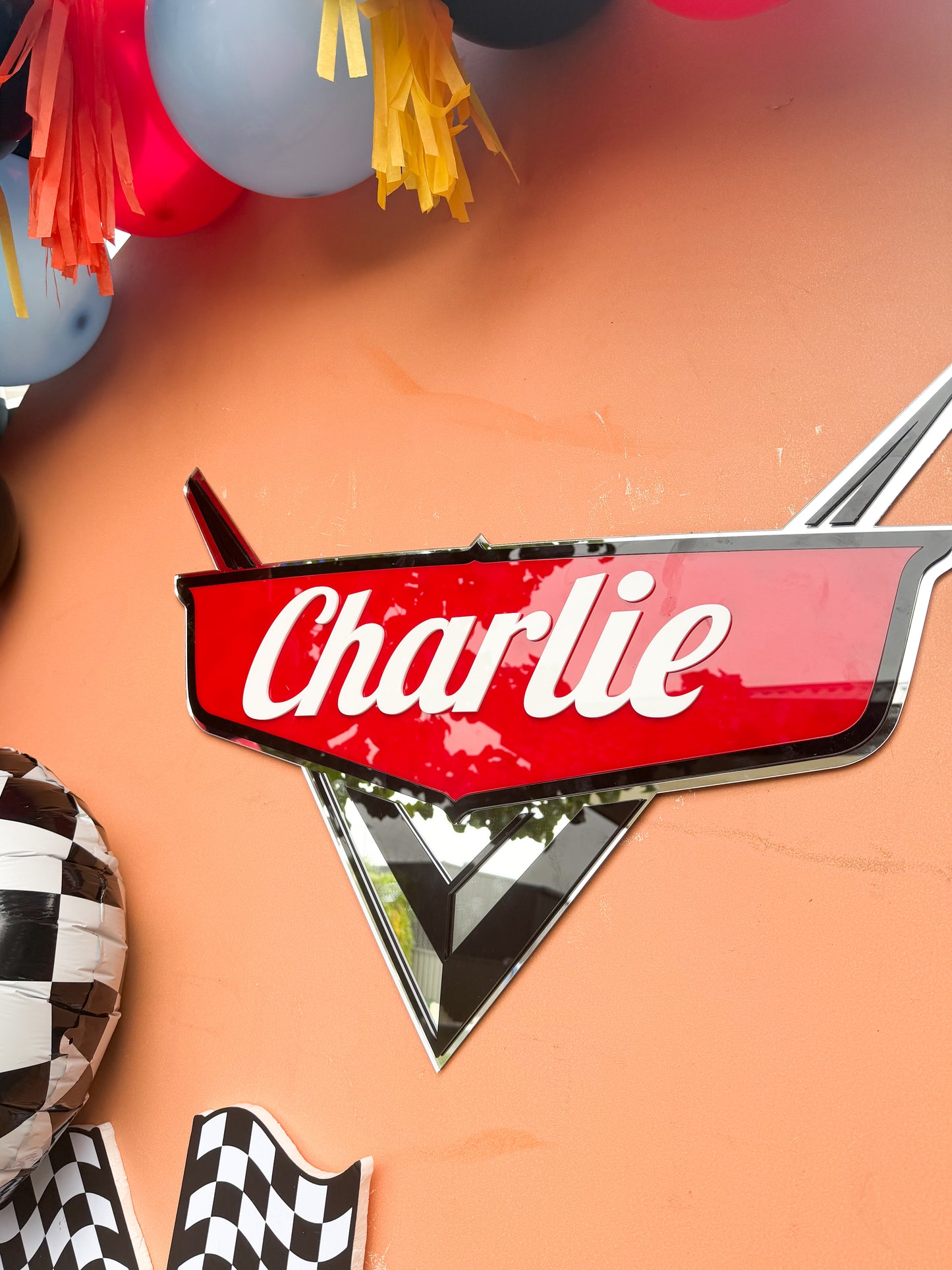Cars theme name sign
