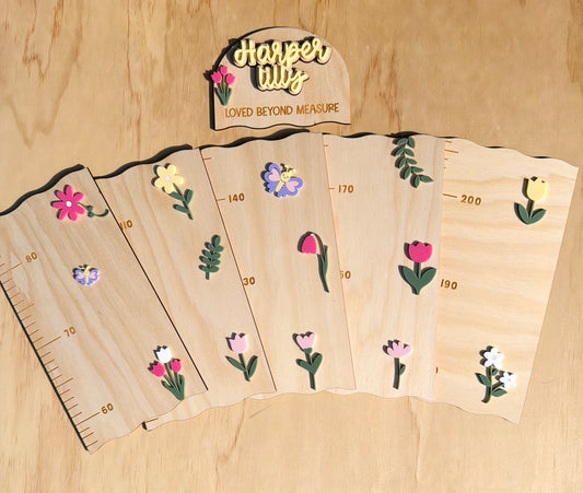Wildflower Personalised Height Chart