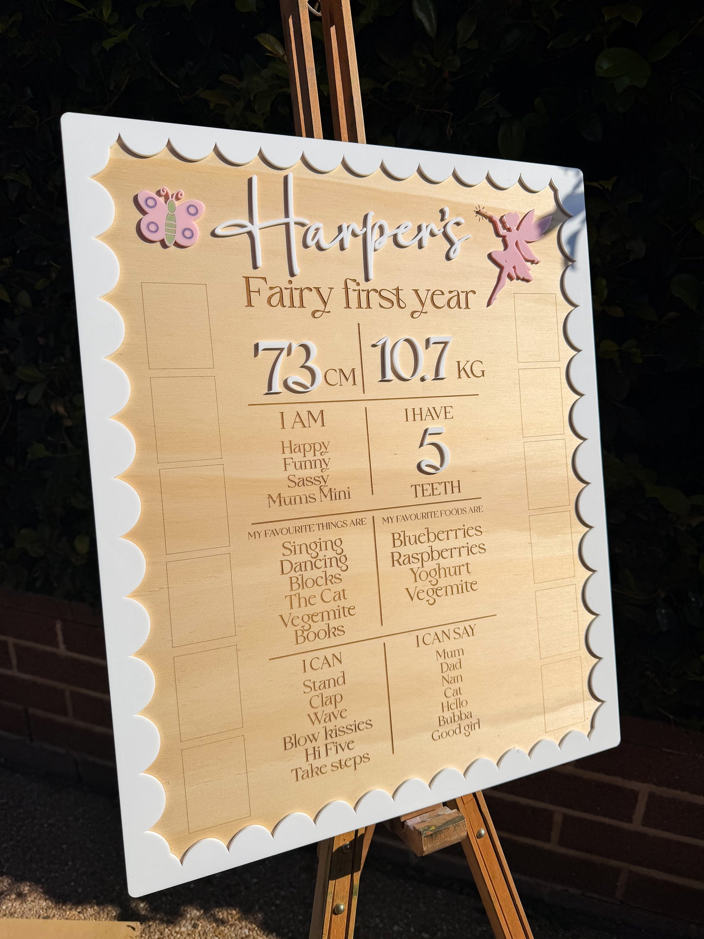 First birthday milestone board