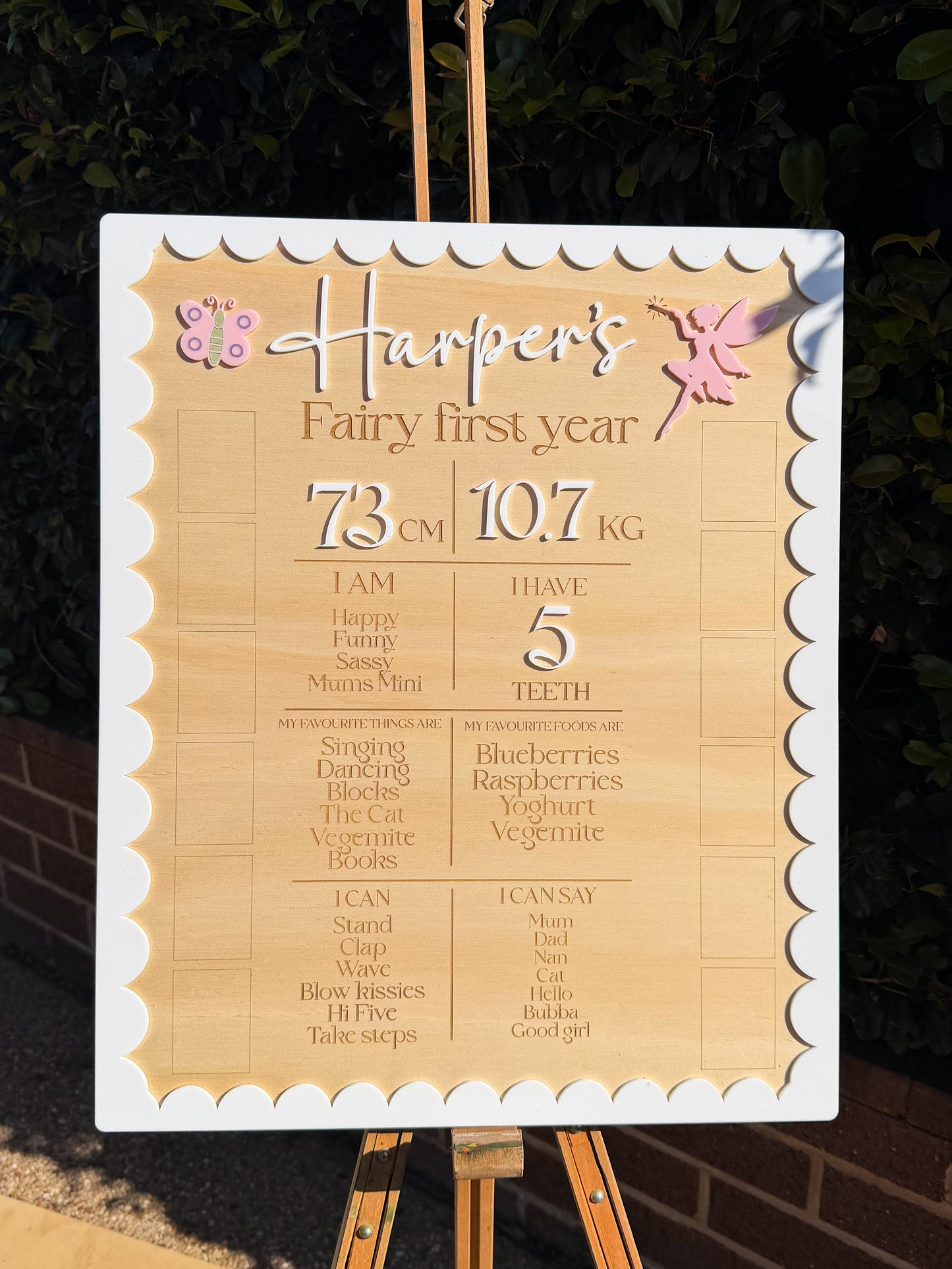 First birthday milestone board