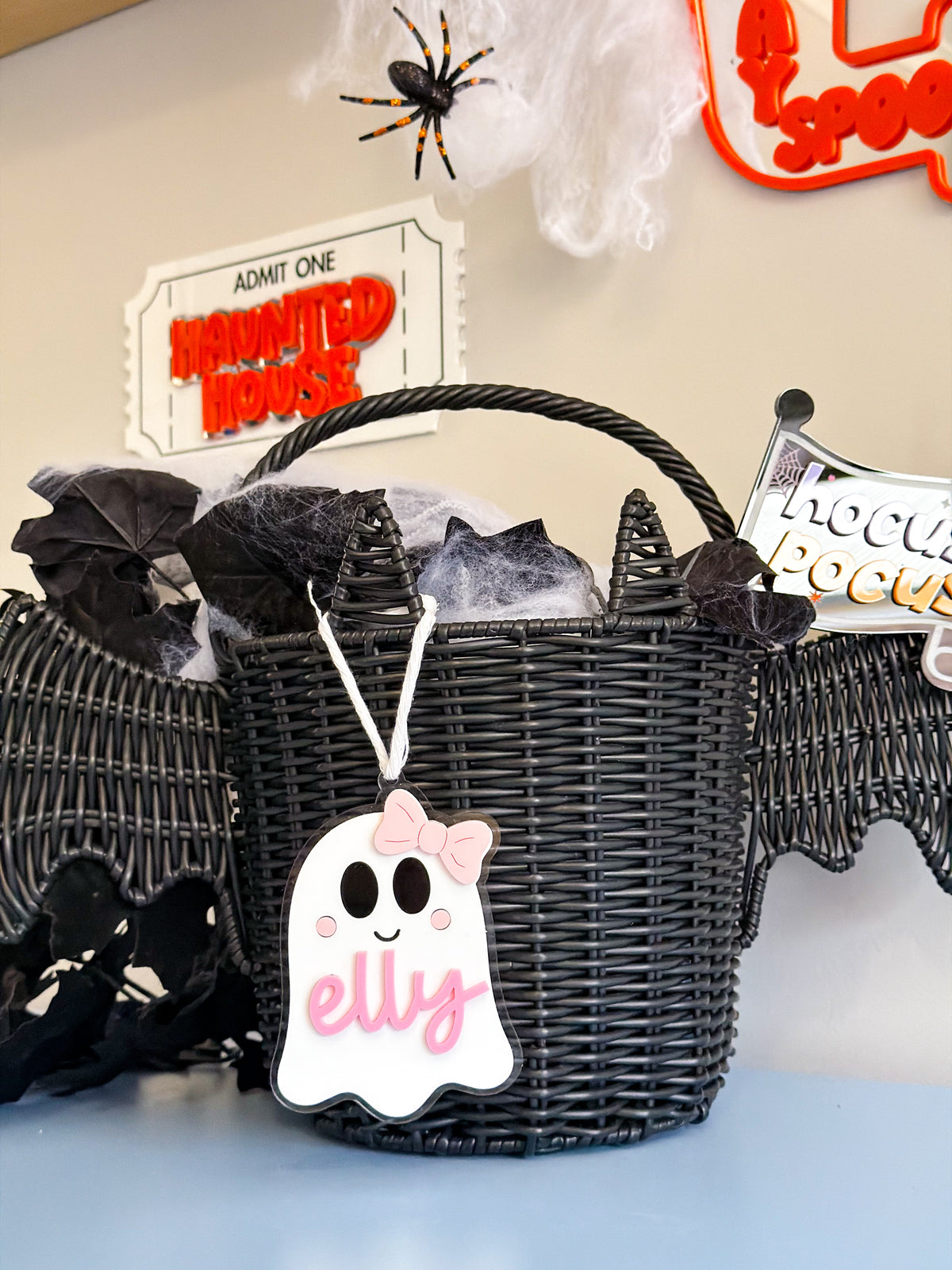 Personalised Acrylic Halloween Ghost Tag