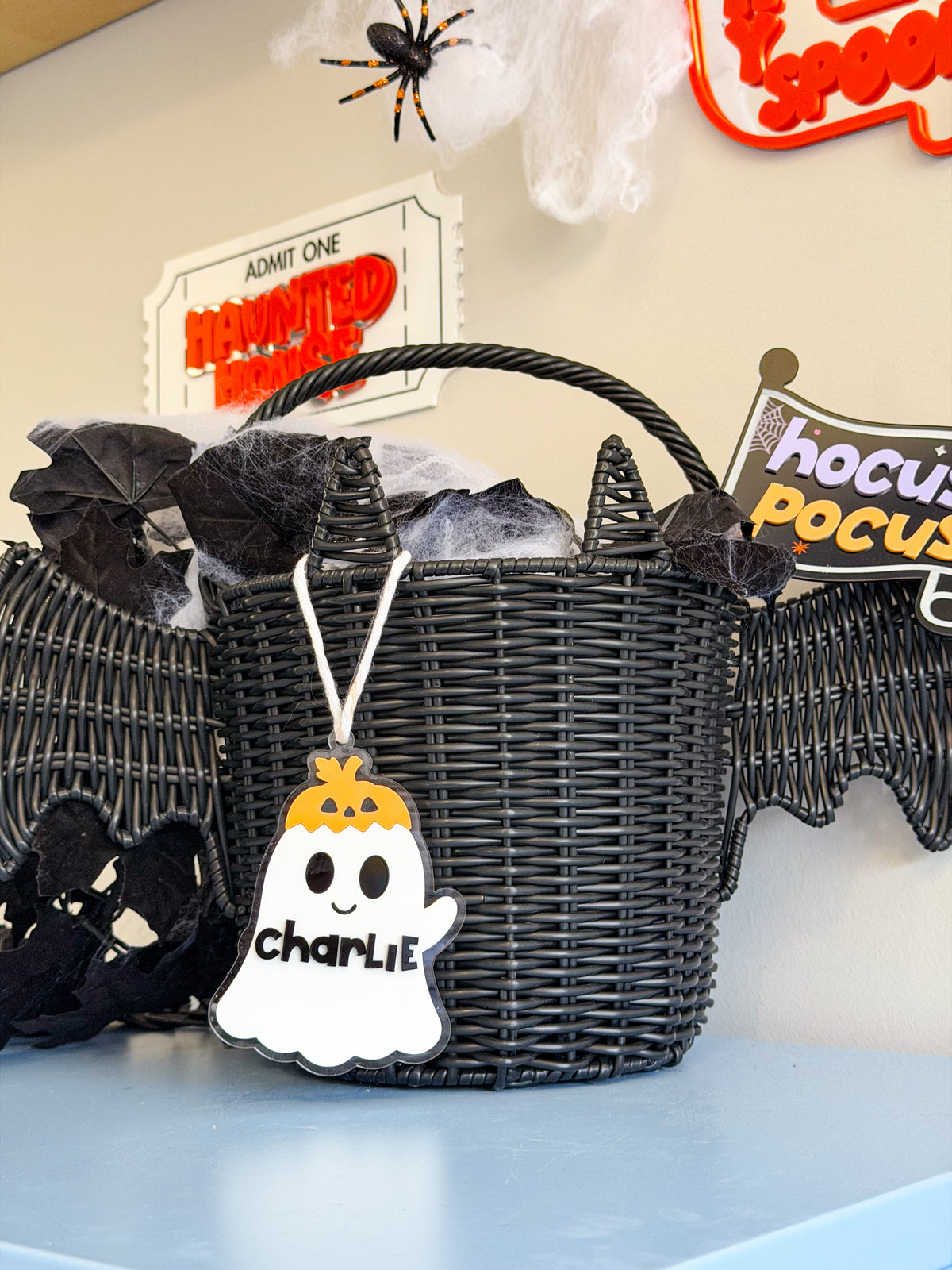 Personalised Acrylic Halloween Ghost Tag