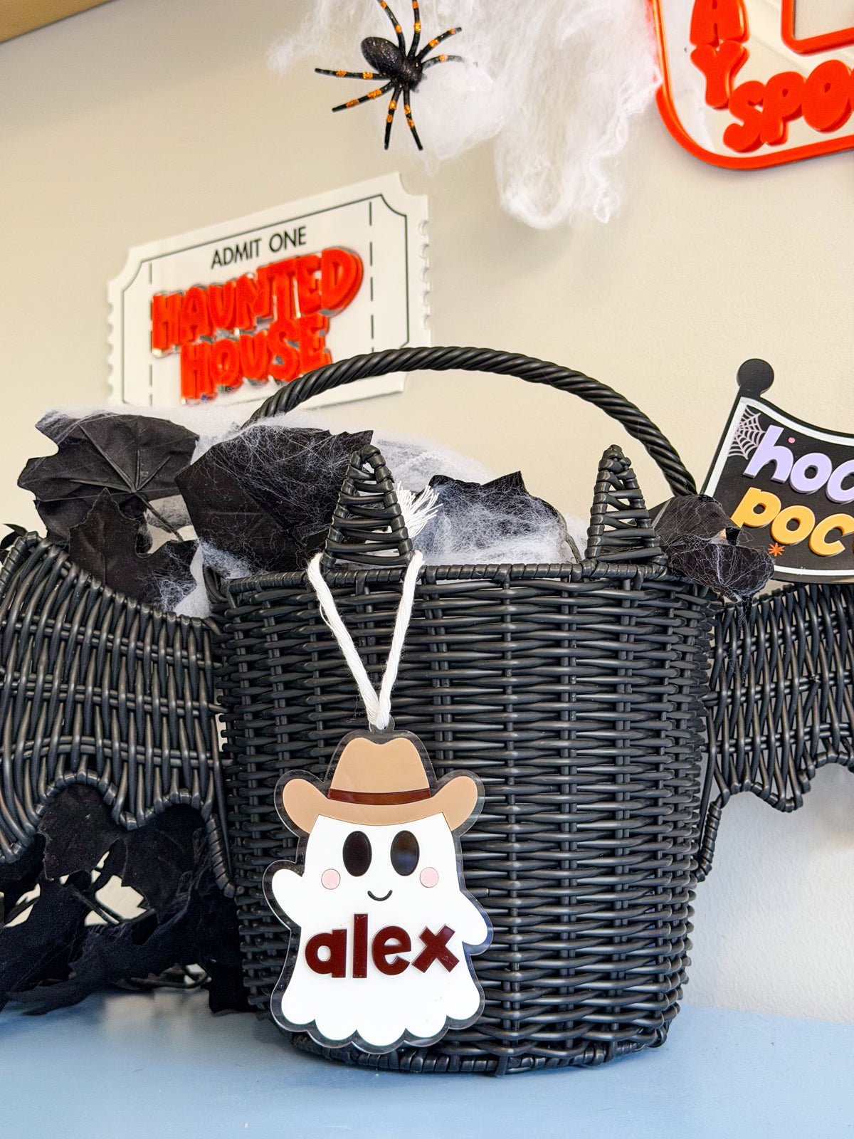 Personalised Acrylic Halloween Ghost Tag