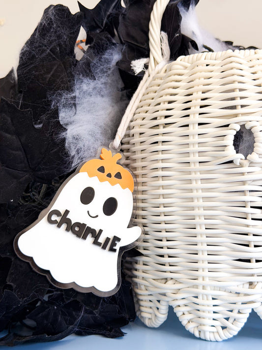 Personalised Acrylic Halloween Ghost Tag