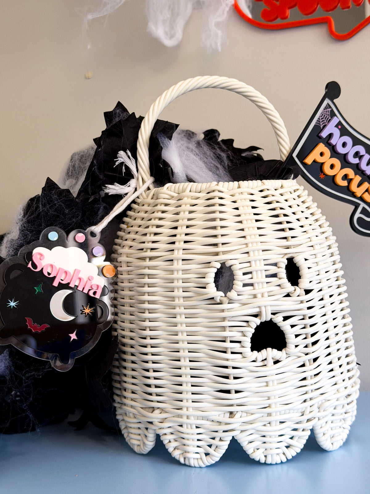 Personalised Acrylic Halloween Cauldron Tag