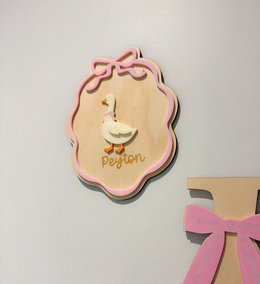 Personalised Cottage Goose Plaque