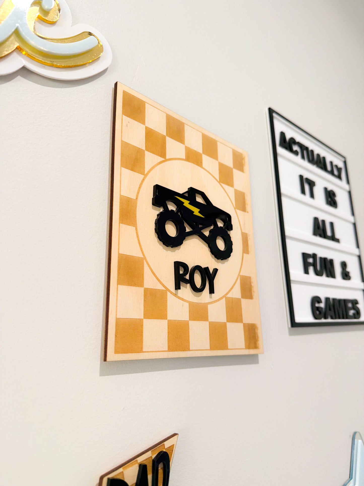 Personalised Monster Truck Wall Plaque