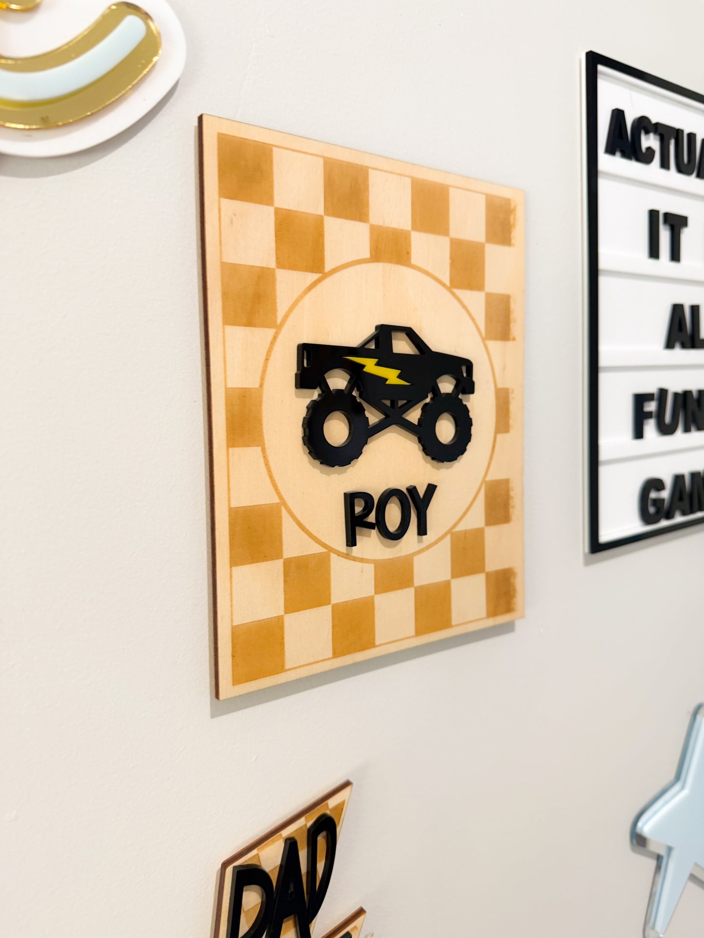 Personalised Monster Truck Wall Plaque