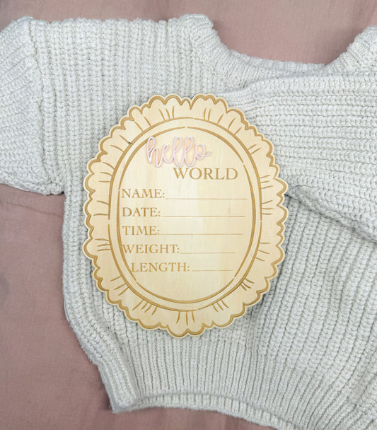 Heirloom Birth Announcement Plaques