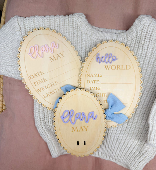 Whimsy Birth Announcement Plaque