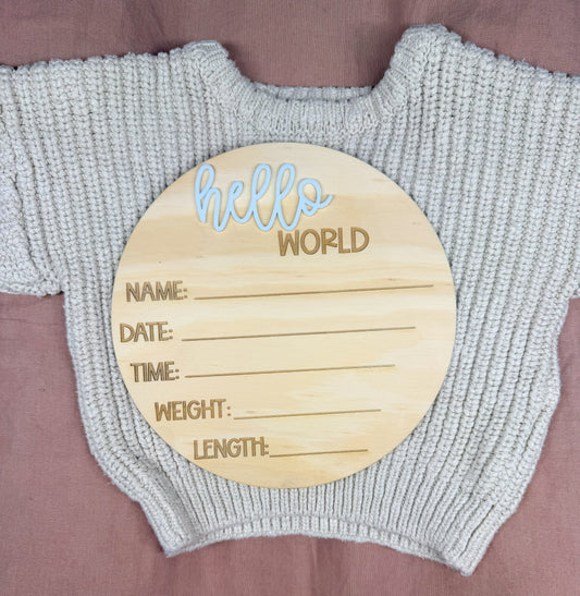 Classic Birth Detail Plaque