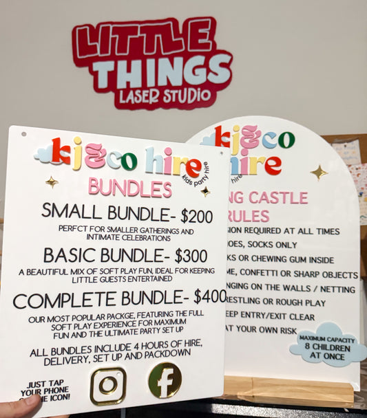 Custom Package & Pricing Sign