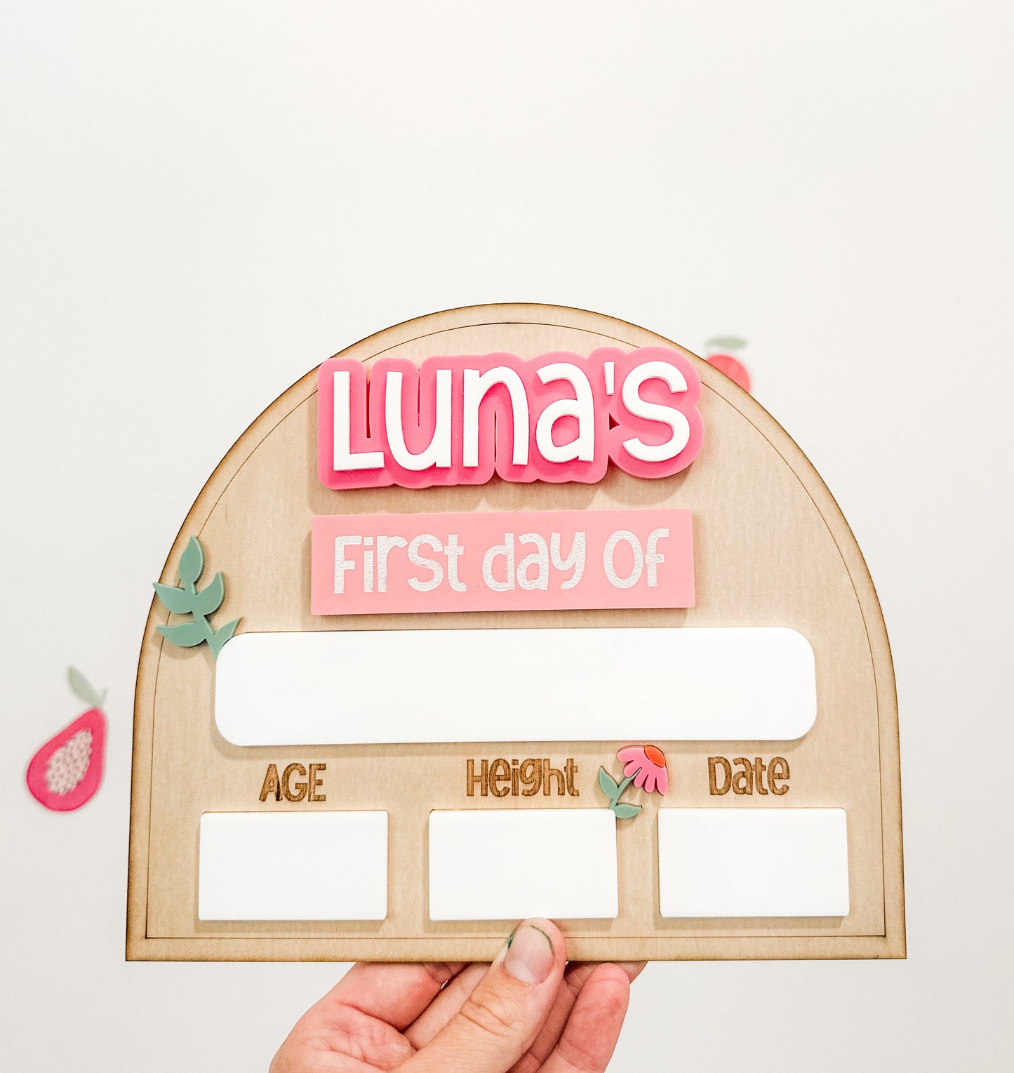 Personalised Wildflower first & last day boards