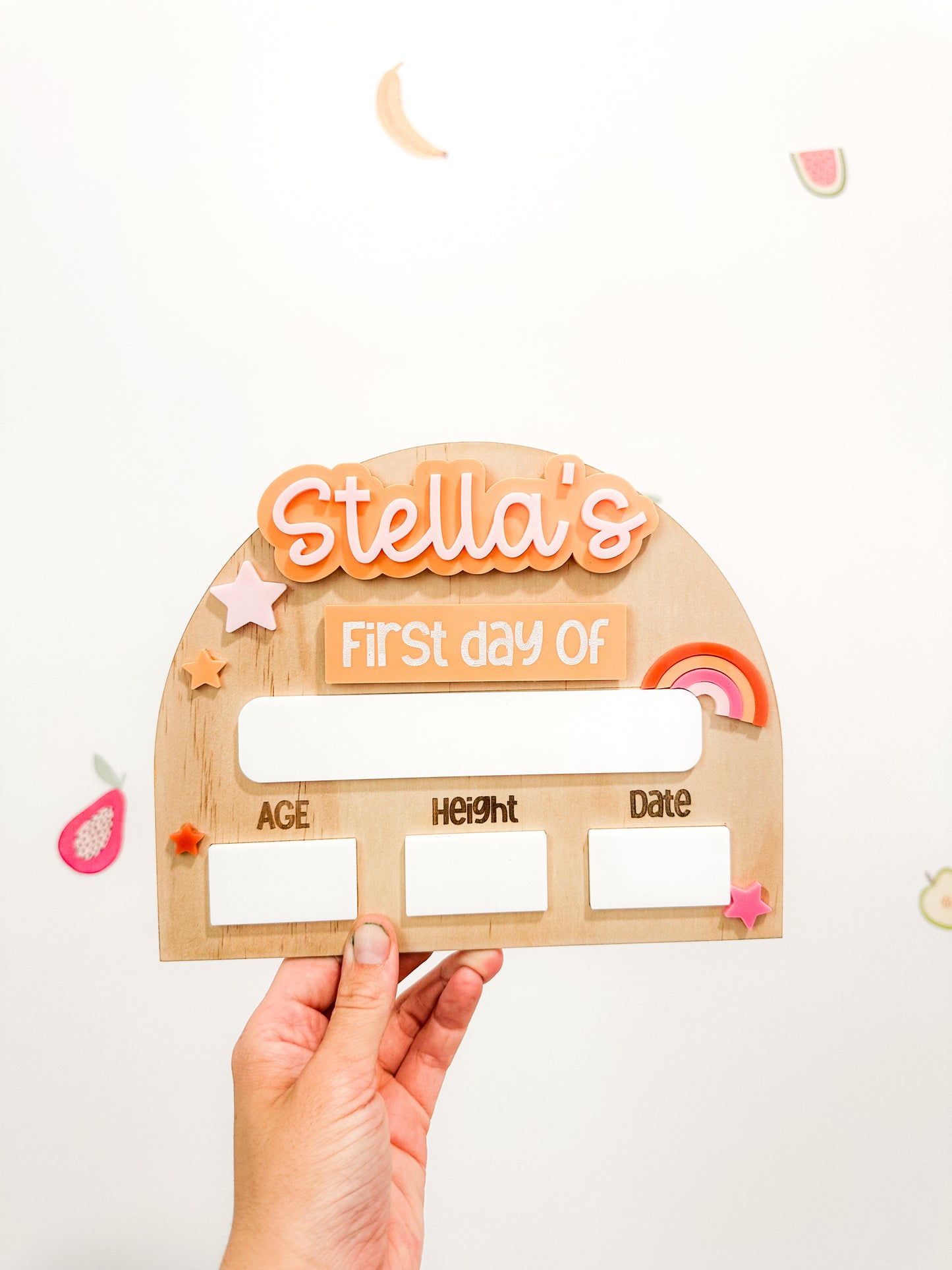 Personalised Rainbow first & last day boards