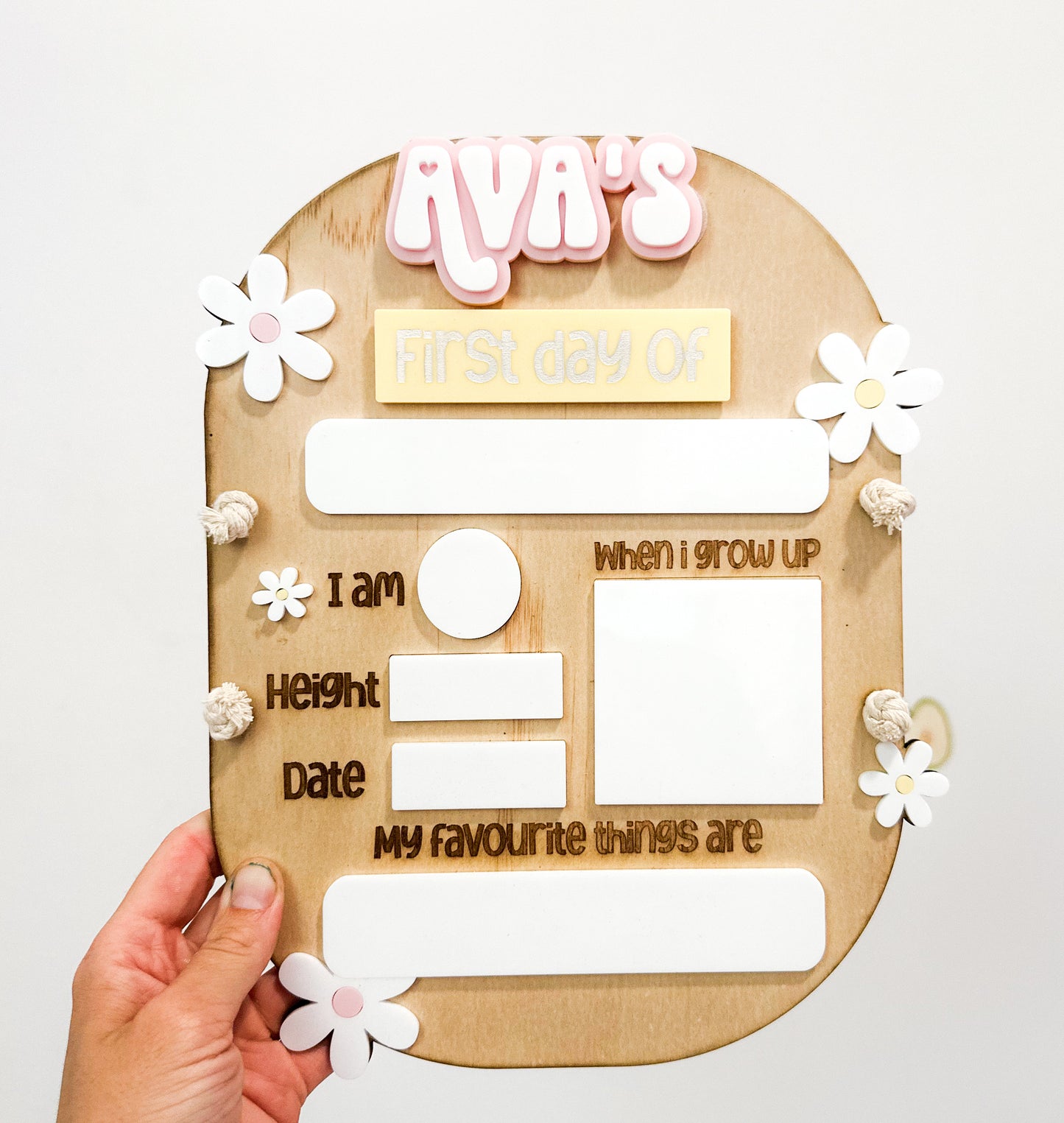 Personalised Daisy first & last day boards