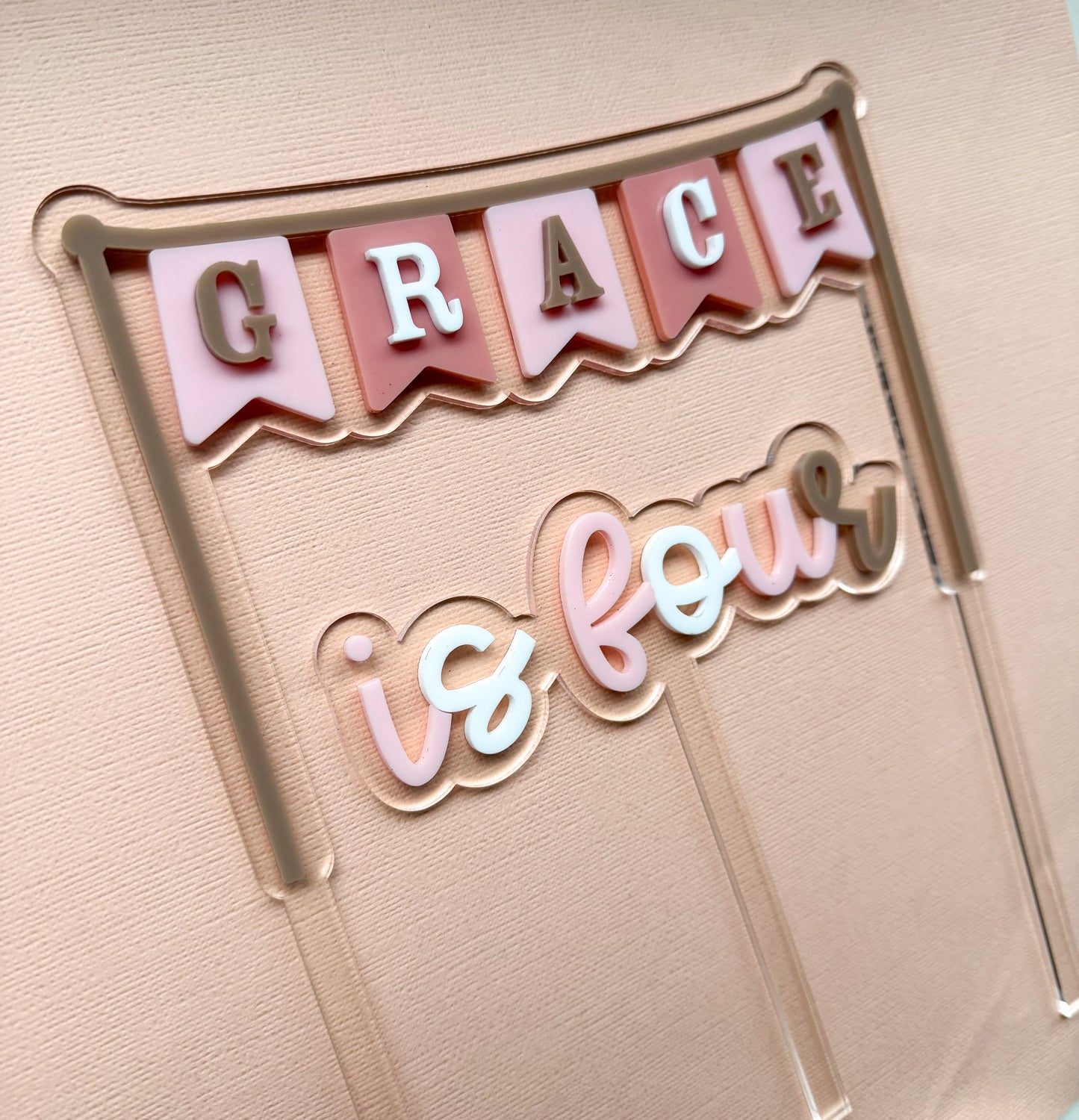 Birthday Banner Cake Topper